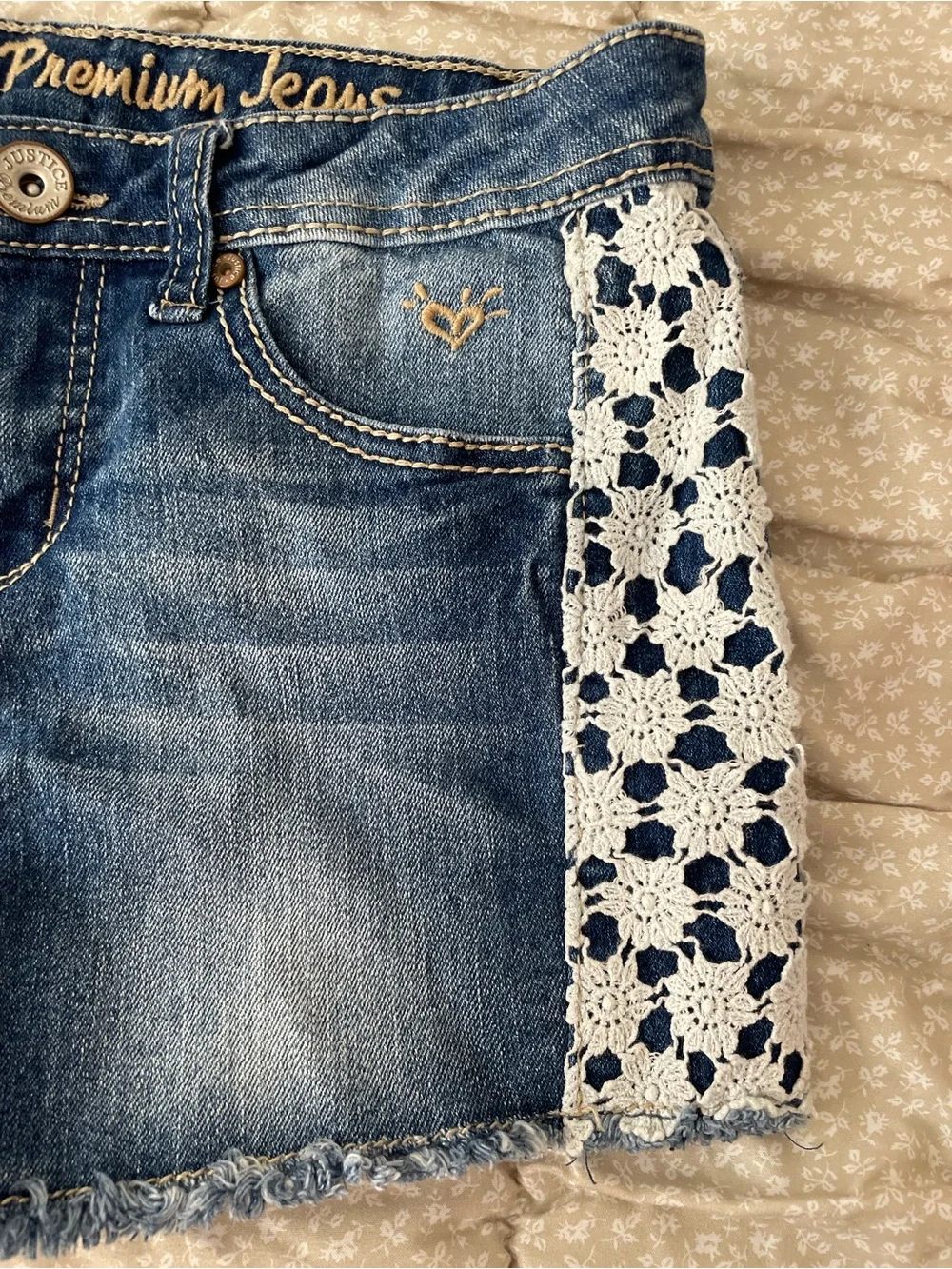 Justice denim shorts